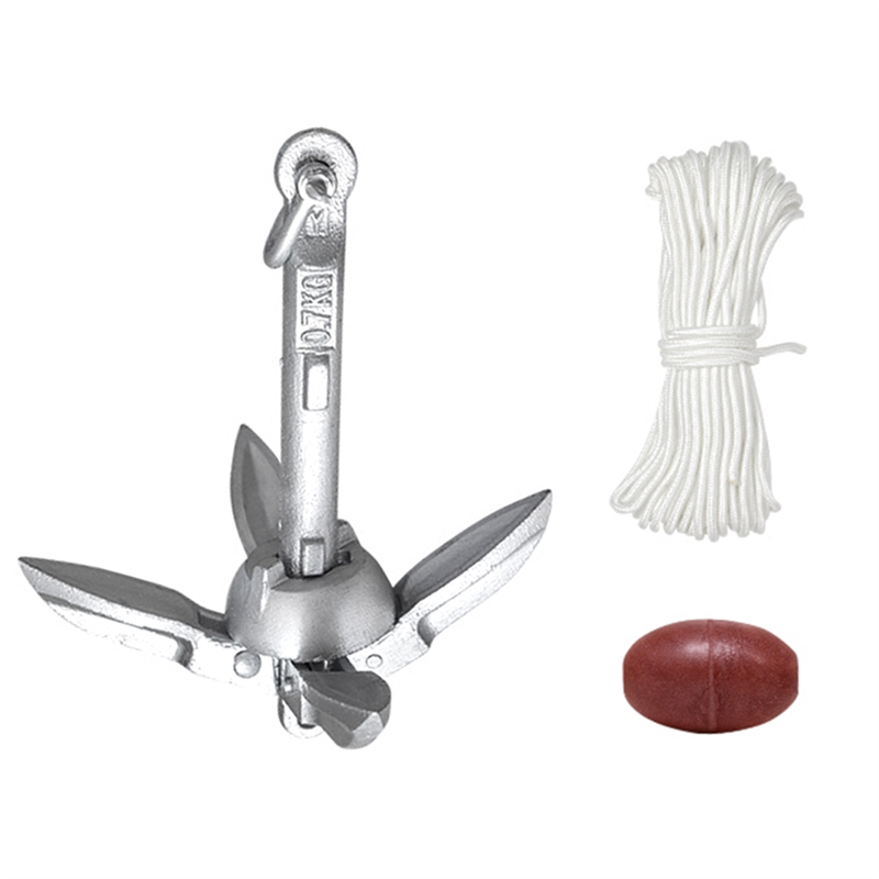 Fishing Kayak Anchor - AB56-0.7KG Steel Folding Watercraft Anchor Kayak
