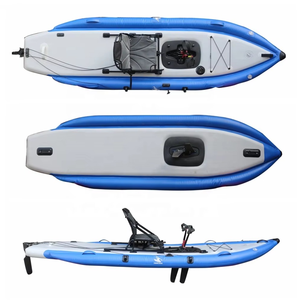 Fishing Kayak Sit In - 12ft Single Sit-On-Top Inflatable Fishing Kayak