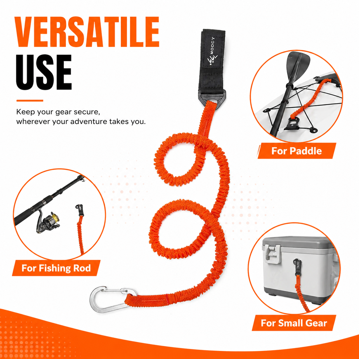 Coiled Paddle Leash Orange Kay - Fishing Kayak Paddle Leash incelemesi ve fiyatı