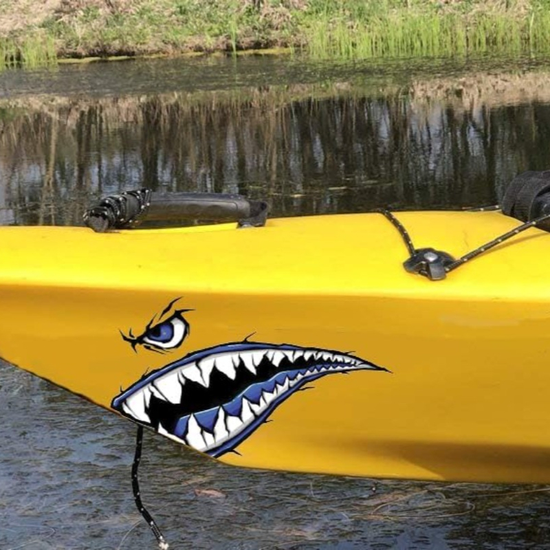 2PCS Shark Teeth Mouth Boat St - Fishing Kayak Sit On Top incelemesi ve fiyatı