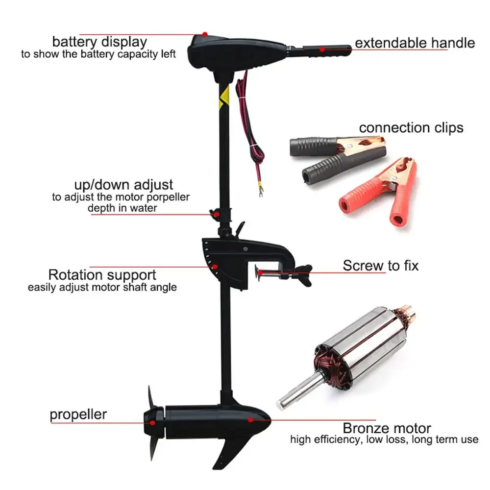 18/28/40/50/60 LBS 12V Electri - Fishing Kayak Trolling Motor incelemesi ve fiyatı